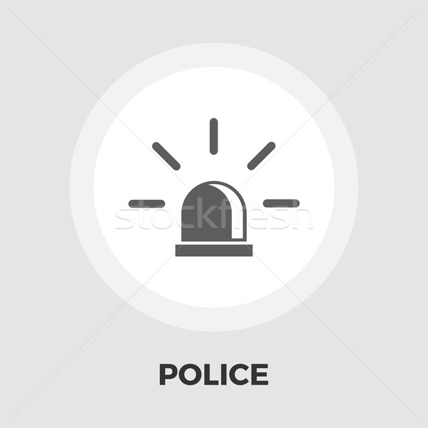 Police icon flat Stock photo © smoki