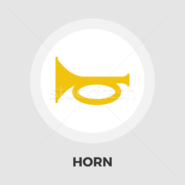 Horn flat icon Stock photo © smoki