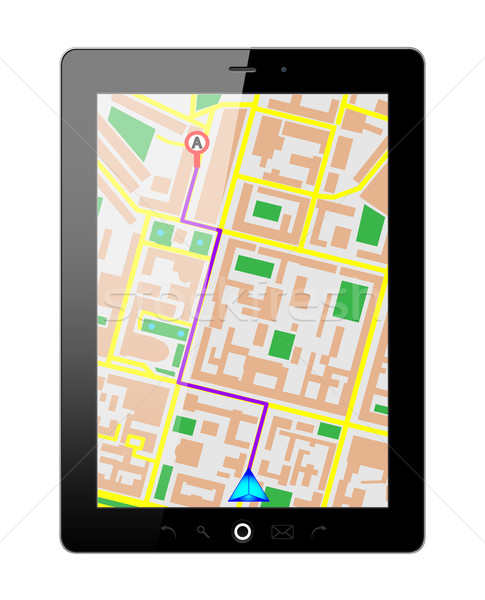 Táblagép GPS érintőképernyő eps10 telefon város Stock fotó © smoki