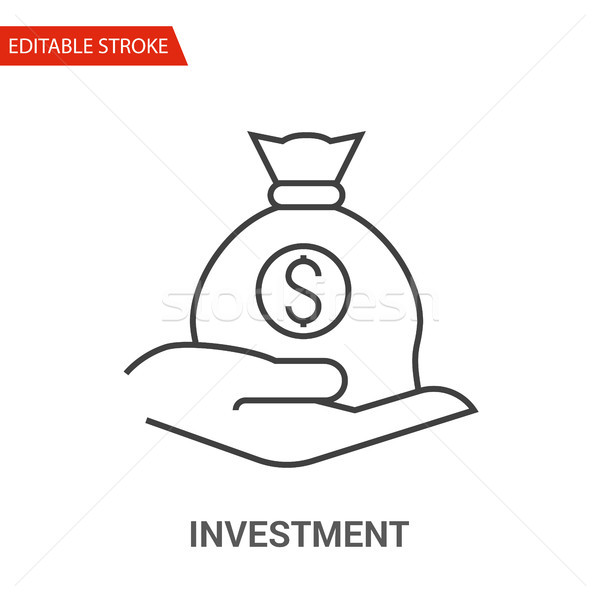 Investment Icon. Thin Line Vector Illustration Stock photo © smoki