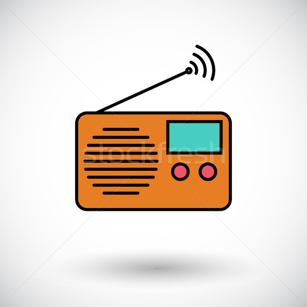 Radio ikona biały internetowych komórkowych aplikacje Zdjęcia stock © smoki