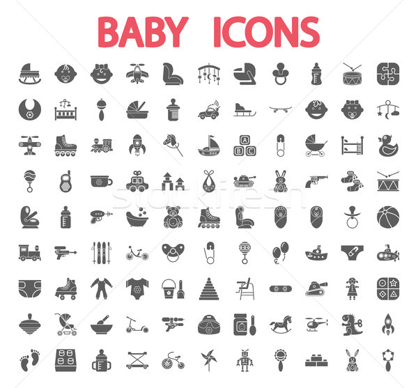 Baby icons set. Stock photo © smoki
