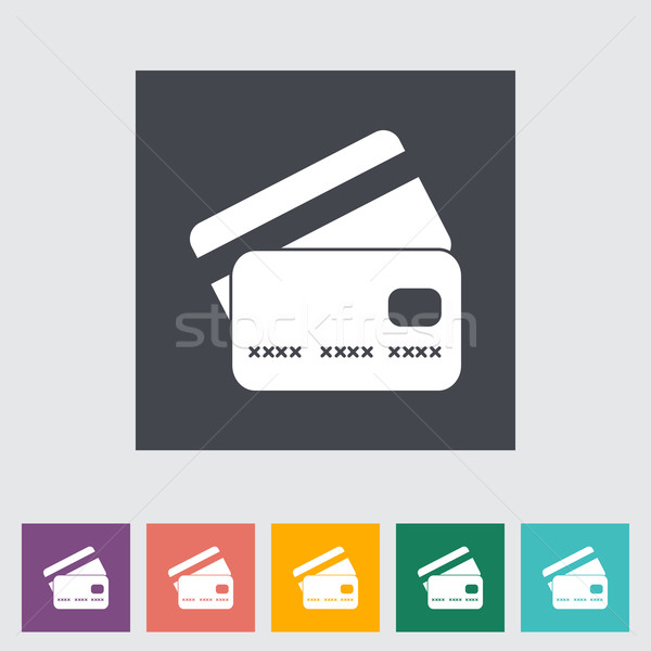 Credit card flat single icon. Stock photo © smoki