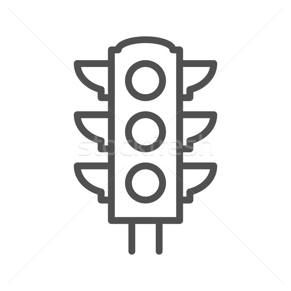 Traffic light thin line vector icon Stock photo © smoki