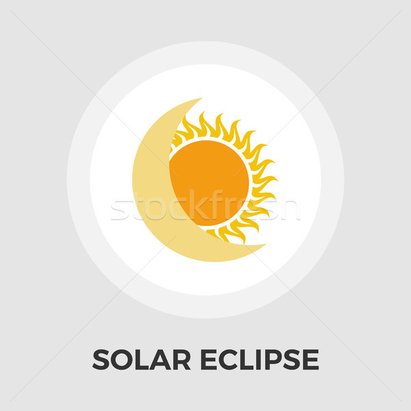 Solar eclipse flat icon Stock photo © smoki