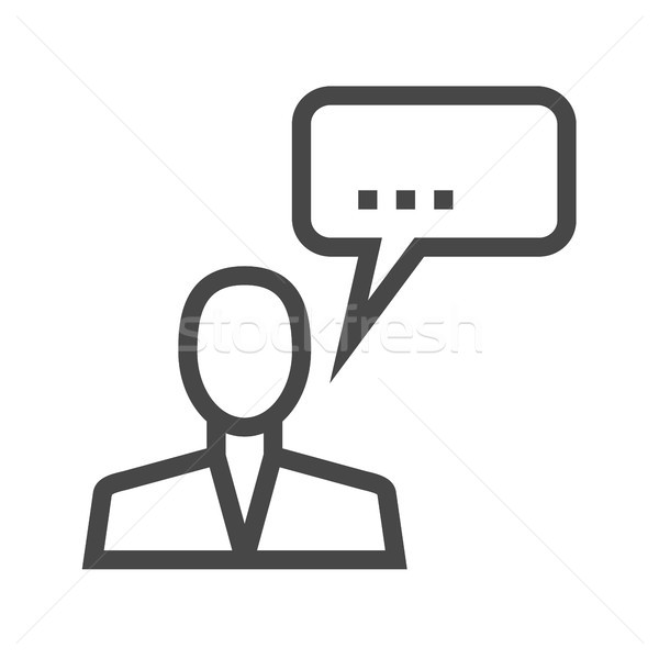 Man Talking Thin Line Vector Icon Stock photo © smoki