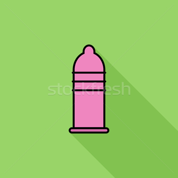Preservativo ícone vetor longo sombra teia Foto stock © smoki