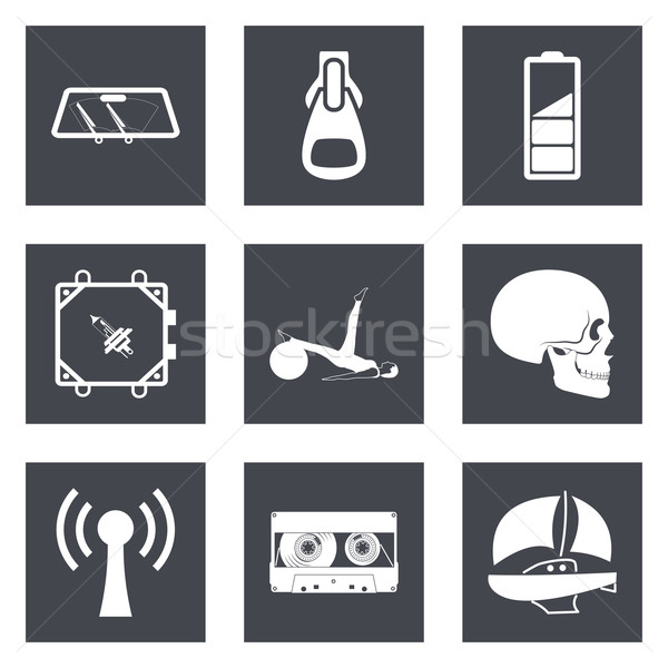 Icoane web design mobil aplicatii set muzică Imagine de stoc © smoki