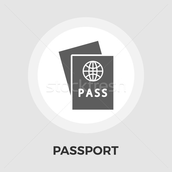 Foto stock: Pasaporte · icono · vector · aislado · blanco