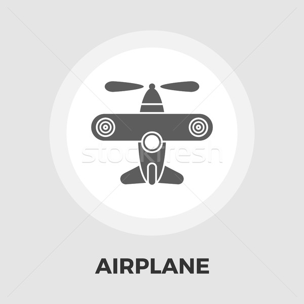 Foto stock: Avión · icono · vector · aislado · blanco