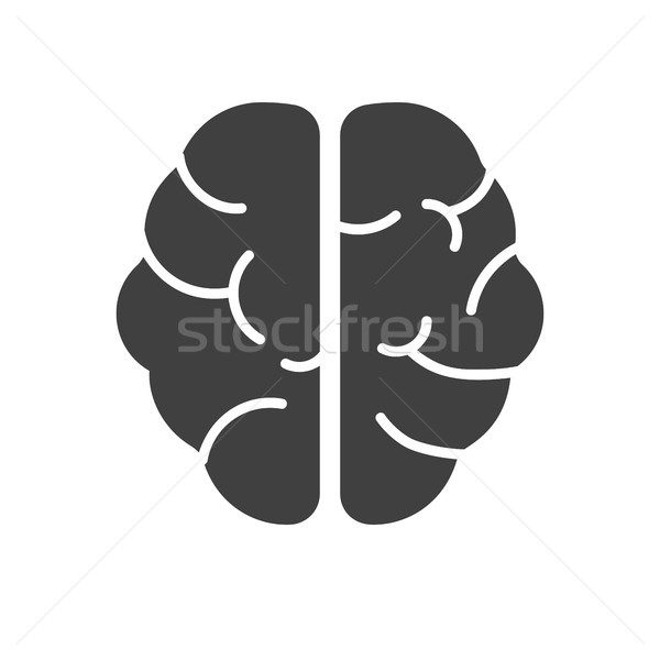 Emberi agy vektor ikon izolált fehér szerkeszthető Stock fotó © smoki