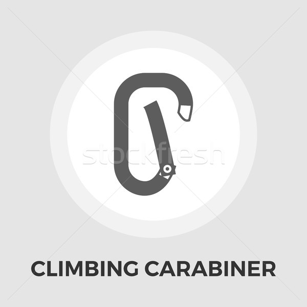 Climbing carabiner flat icon Stock photo © smoki