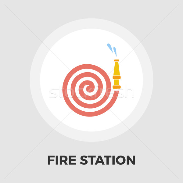Fire Station flat icon Stock photo © smoki