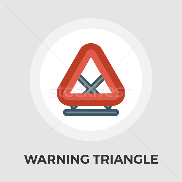 Warning triangle vector flat icon Stock photo © smoki