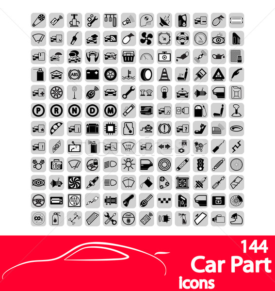 Car part icons Stock photo © smoki