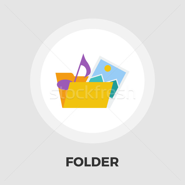 Folder flat icon Stock photo © smoki