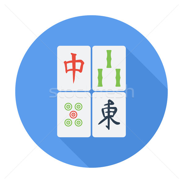 Mahjong ícone móvel teia aplicações chinês Foto stock © smoki