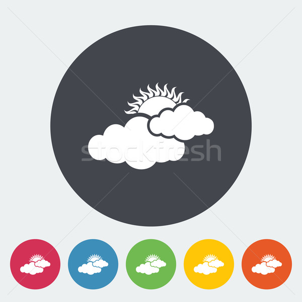 Cloudiness single flat icon. Stock photo © smoki