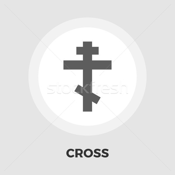 Cross flat icon Stock photo © smoki