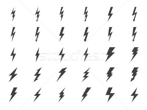 Lightning Vector Icons Set Stock photo © smoki