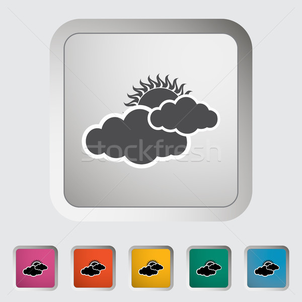 Stock photo: Cloudiness single icon.
