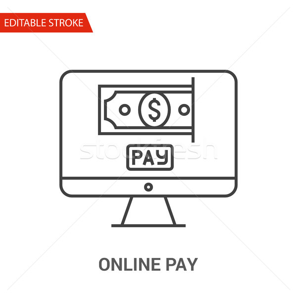 Online Pay Icon. Thin Line Vector Illustration Stock photo © smoki