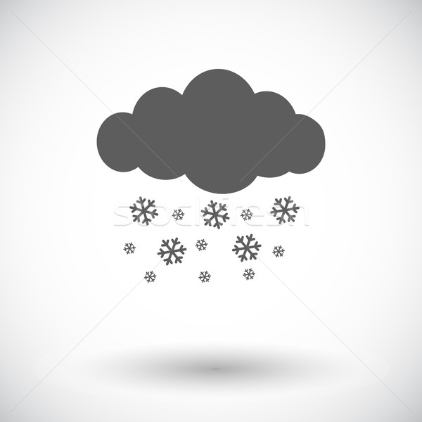 Opadów śniegu ikona biały projektu podpisania grupy Zdjęcia stock © smoki
