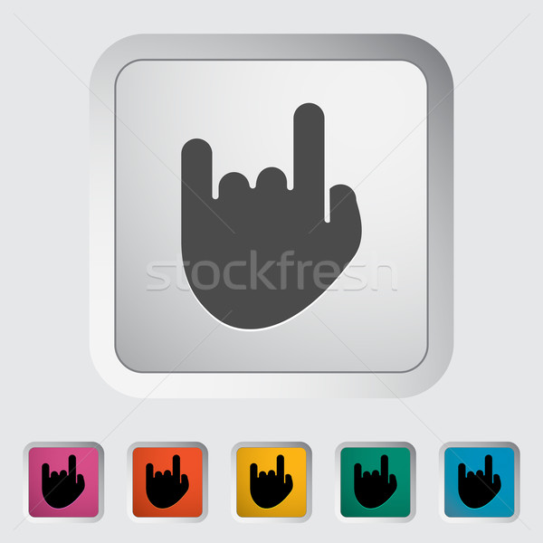 Rocha rolar assinar ícone botão mão Foto stock © smoki