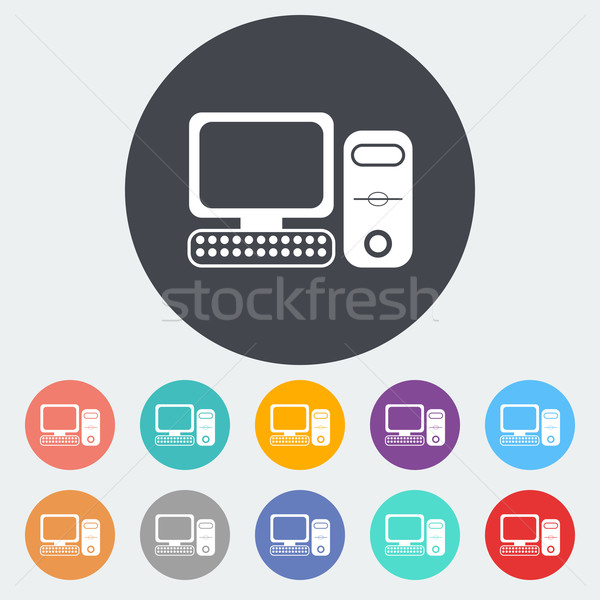 Computer Symbol Kreis Zeichen Gruppe Silhouette Stock foto © smoki