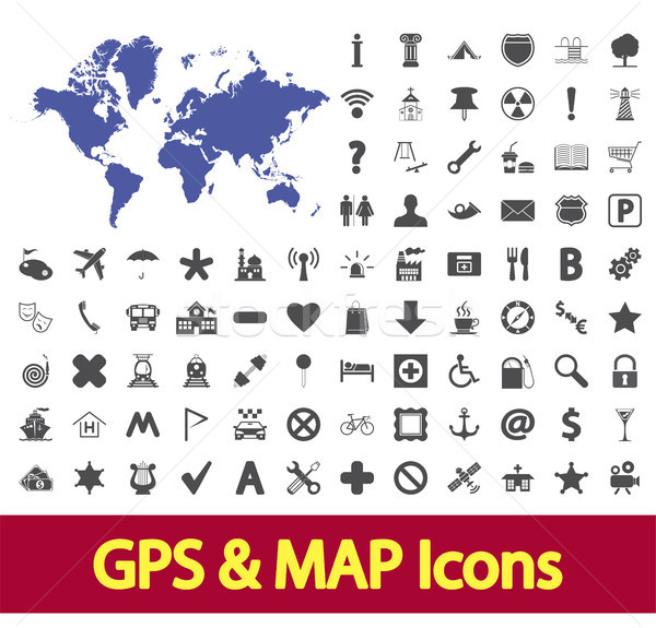 Navigation map icons. Stock photo © smoki