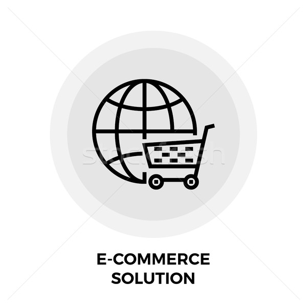 Ecommerce rozwiązanie line ikona wektora odizolowany Zdjęcia stock © smoki