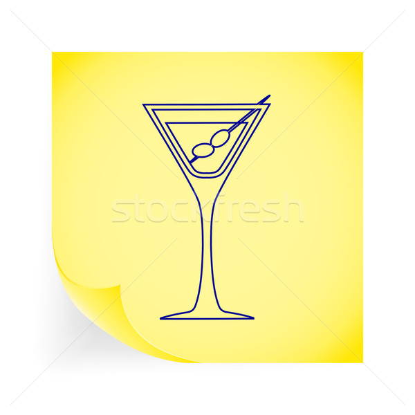 Martini ikon sarı gıda dizayn Stok fotoğraf © smoki