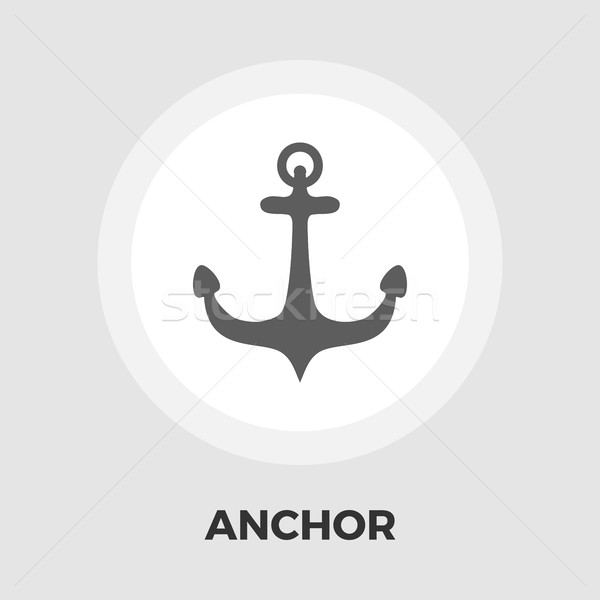 Foto stock: Ancla · icono · vector · aislado · blanco