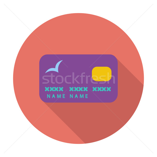 Credit card single flat icon. Stock photo © smoki