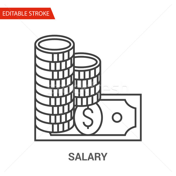 Salary Icon. Thin Line Vector Illustration Stock photo © smoki