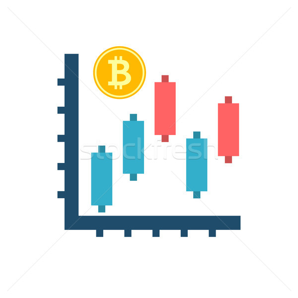 Análise vetor ícone bitcoin moeda traçar Foto stock © smoki