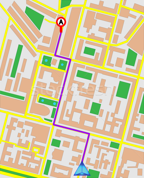 GPS térkép út város utca háttér Stock fotó © smoki