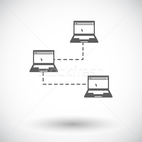 Computer Netzwerk Symbol weiß Design Laptop Stock foto © smoki