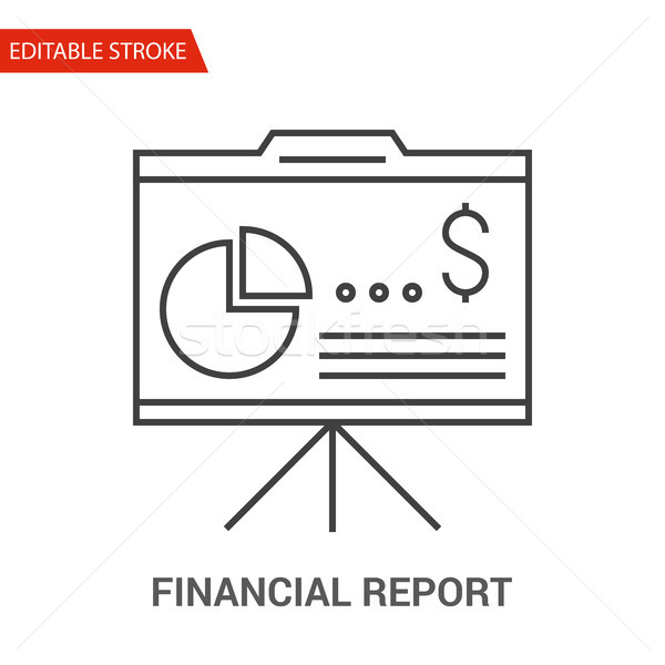 Financial Report Icon. Thin Line Vector Illustration Stock photo © smoki