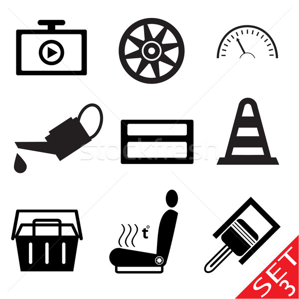 Car part icon set 3 Stock photo © smoki