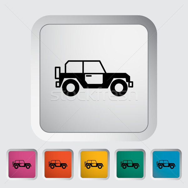 Samochodu ikona przycisk drogowego podpisania podróży Zdjęcia stock © smoki