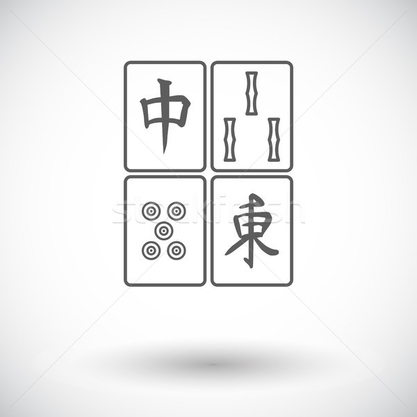 Mahjong ícone branco terno chinês telha Foto stock © smoki