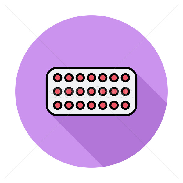 [[stock_photo]]: Contraceptive · pilules · couleur · icône · cercle · médicaux