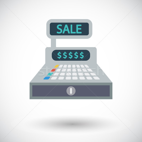 Caja registradora icono blanco dinero tecnología teclado Foto stock © smoki