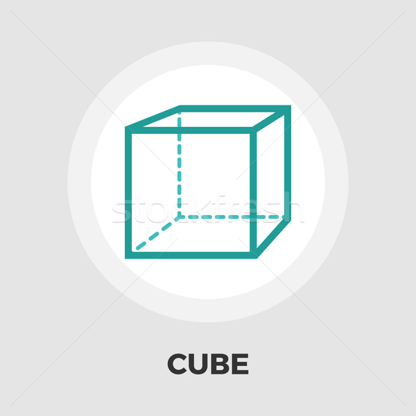 Geometric cube flat icon Stock photo © smoki