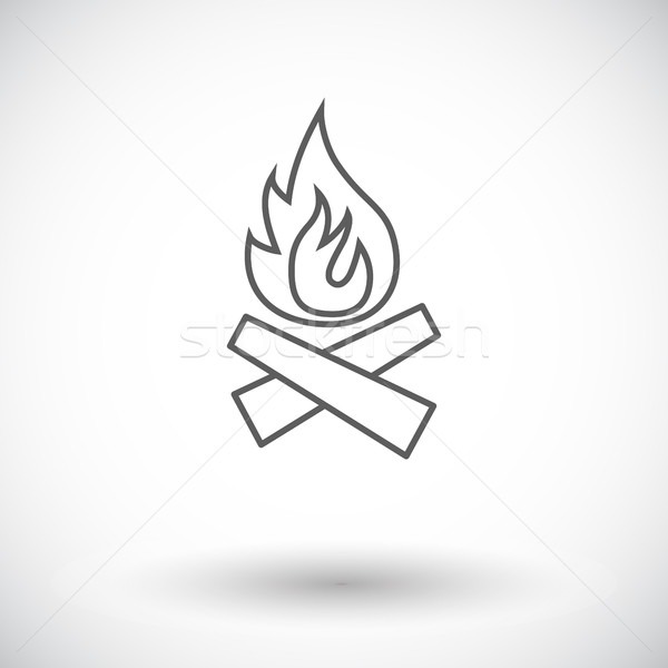 Máglya ikon fehér tűz fa fény Stock fotó © smoki