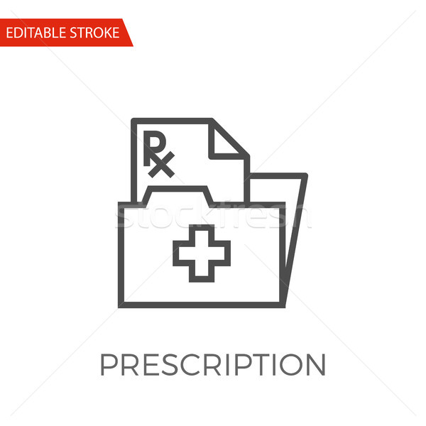 Prescripción vector icono delgado línea aislado Foto stock © smoki