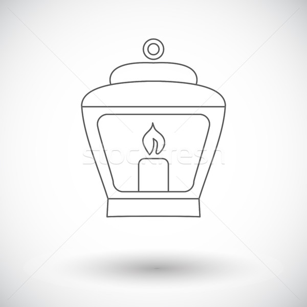 Vechi lanterna icoană alb hârtie lumina Imagine de stoc © smoki