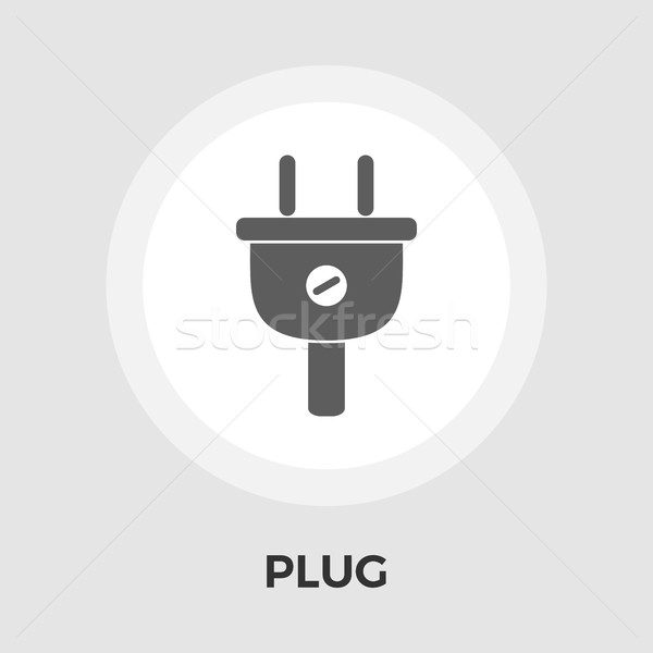 Electrical plug flat icon Stock photo © smoki