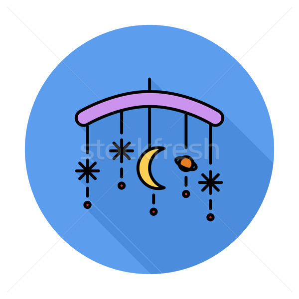 Stockfoto: Bed · carrousel · icon · vector · lang · schaduw